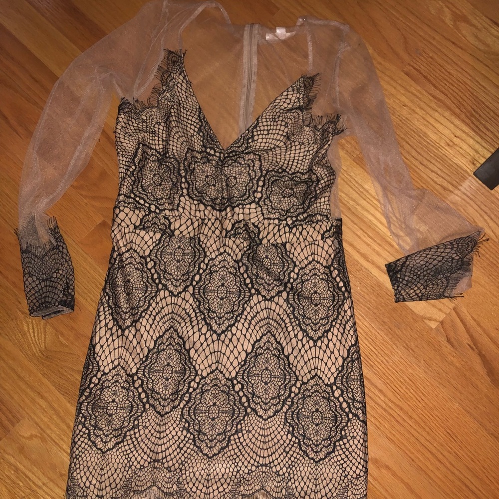 Sheer nude lace dress